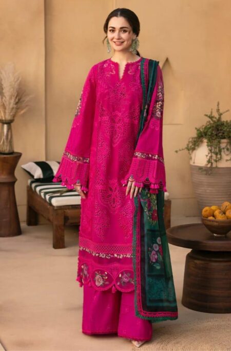 AP-1003 | Saira Rizwan By Hania Amir Heavy Embroidered Lawn 3 Piece Dress